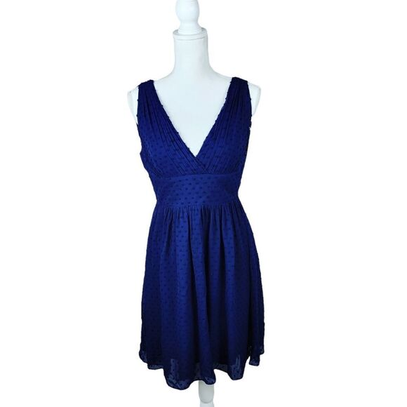 J.Crew Marlow Swiss-Dot Dress. Royal Blue 8P#026 - Picture 1 of 16